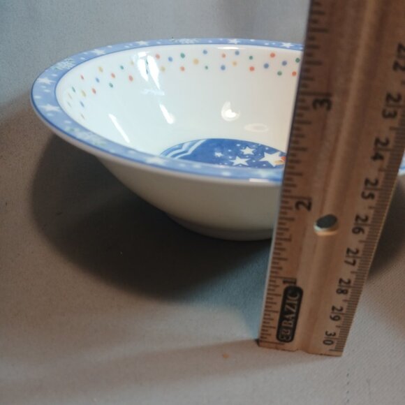 Noritake EPOCH Mr Snowman 3 Soup Cereal Bowls Vintage Stoneware Christmas Blue - Picture 8 of 8